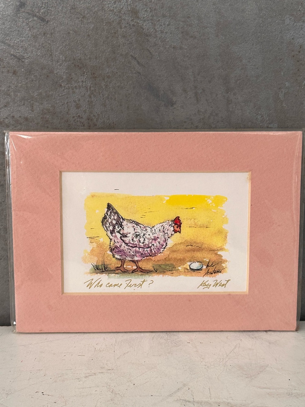 ANTONIO ART WHICH CAME FIRST? CHICKEN PAINTING KEY WEST 5X7